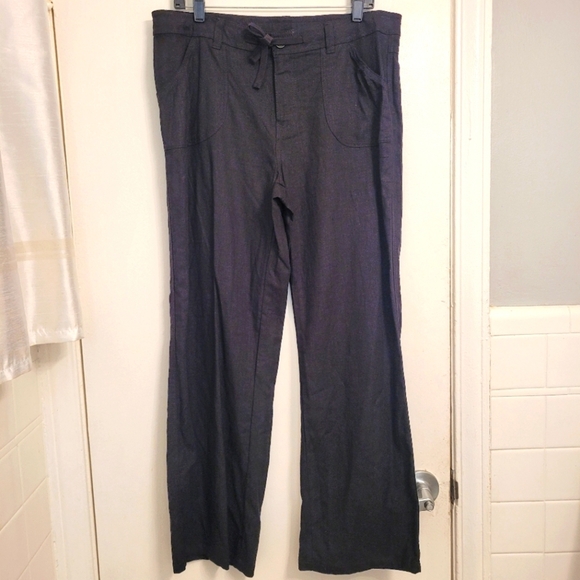 NWT Divided Wmn Medium Black linen blend pants casual lightweight lagenlook H&M - Picture 1 of 16